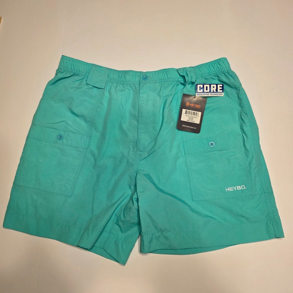Heybo Outdoors Bay Short Seafoam Mens XXL HEY9715 Core Regulating Fishing Shorts
